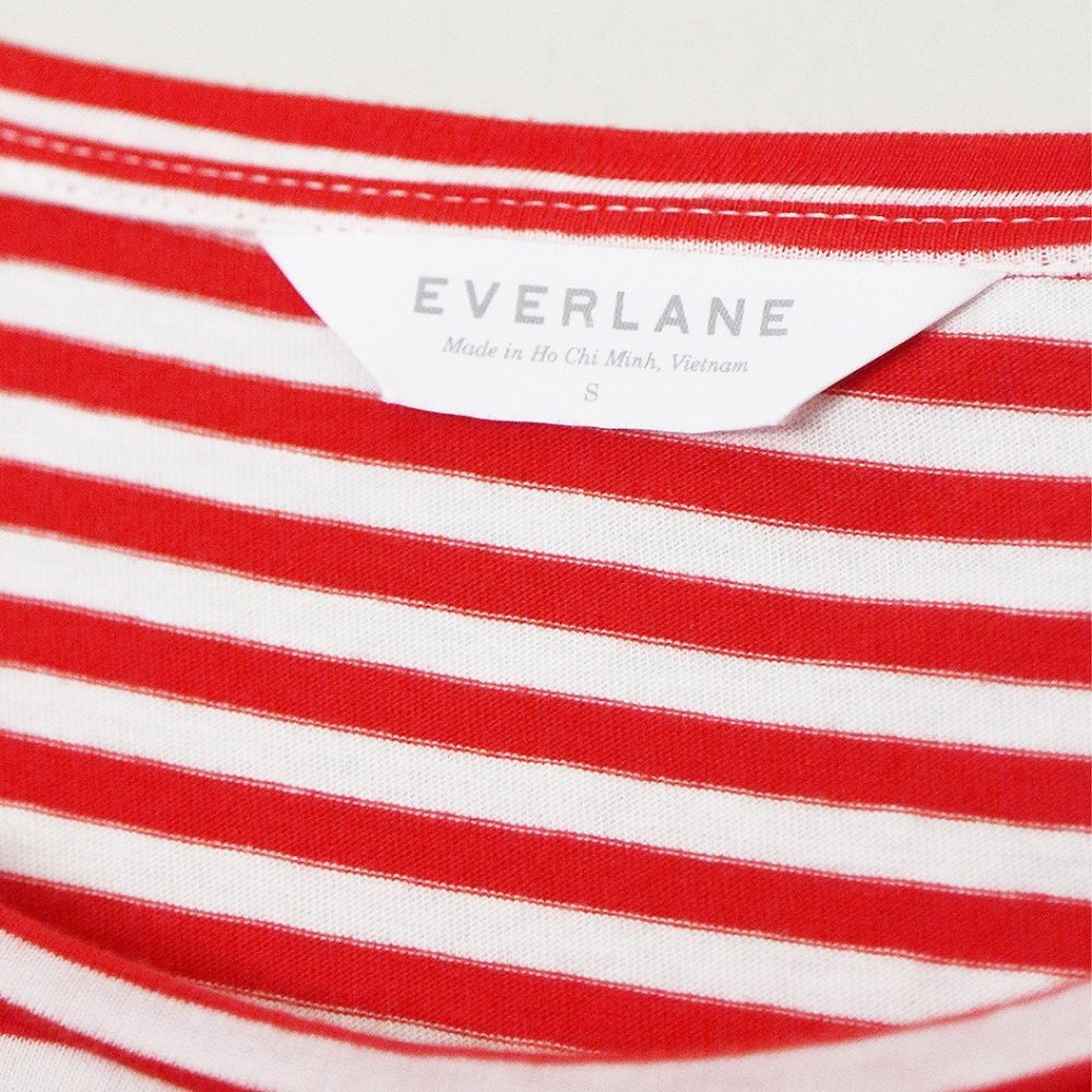 Everlane The Cotton Striped Oversized Tee T Shirt Dress S Red White Casual Small - Picture 6 of 15